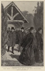 Zondagochtend in de Whippingham-kerk, het koninklijk gezelschap vertrekt na de dienst